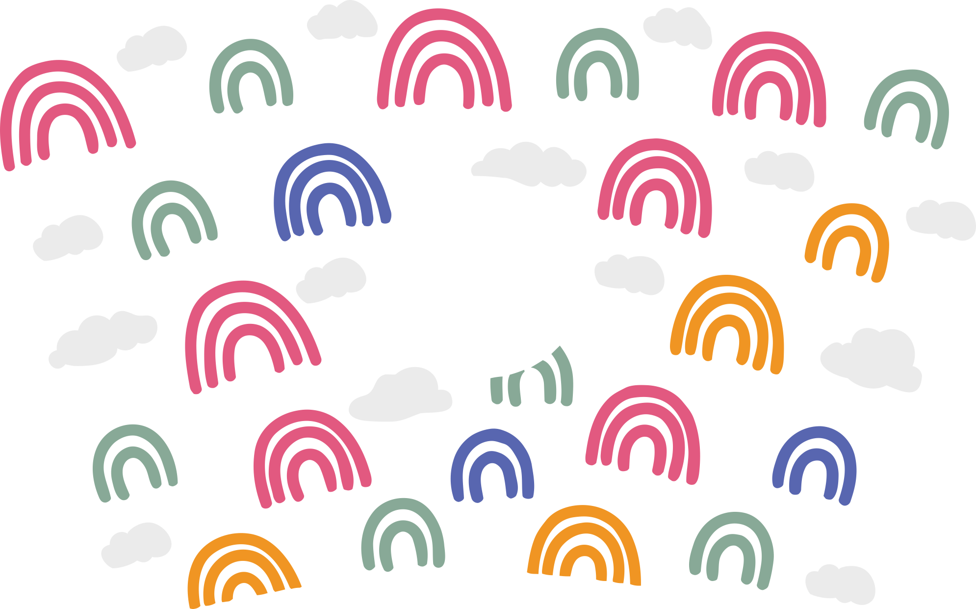 Boho Rainbow Clouds Starbucks Clean Craft Design Svg File Free Vectors